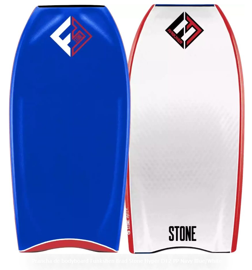 Prancha de bodyboard Funkshen Brad Stone Hyper D12 PP Navy Blue/White 2026